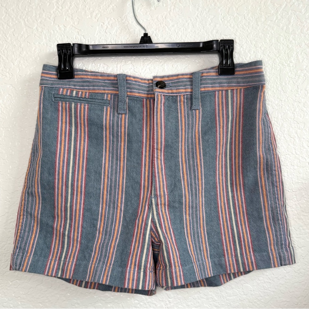 Madewell Emmett Shorts in Rainbow Stripe Striped Blue Pink Red Orange Size 28 - Picture 2 of 5